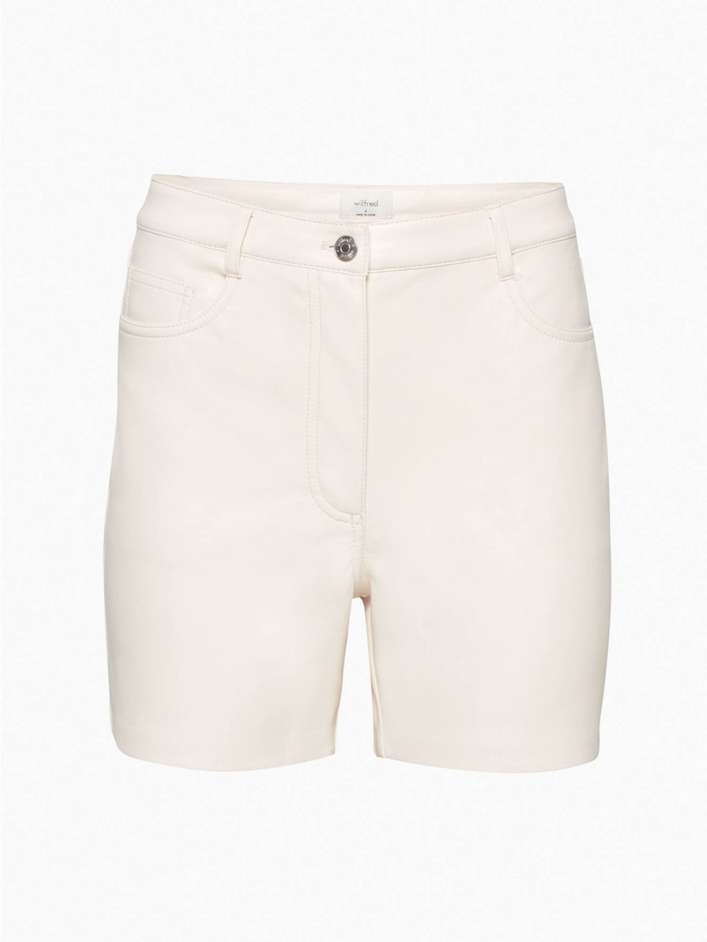 Aritzia Wilfred Faux Leather High Waisted Shorts Cream White Size 00 As-Is